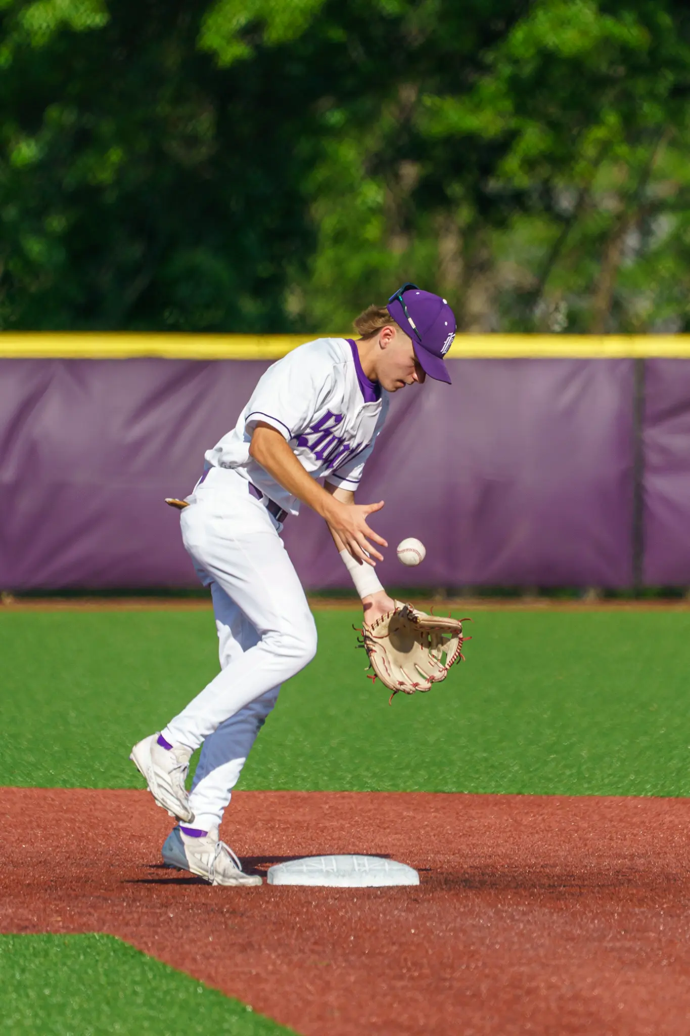 Reid Walker fielding at second base